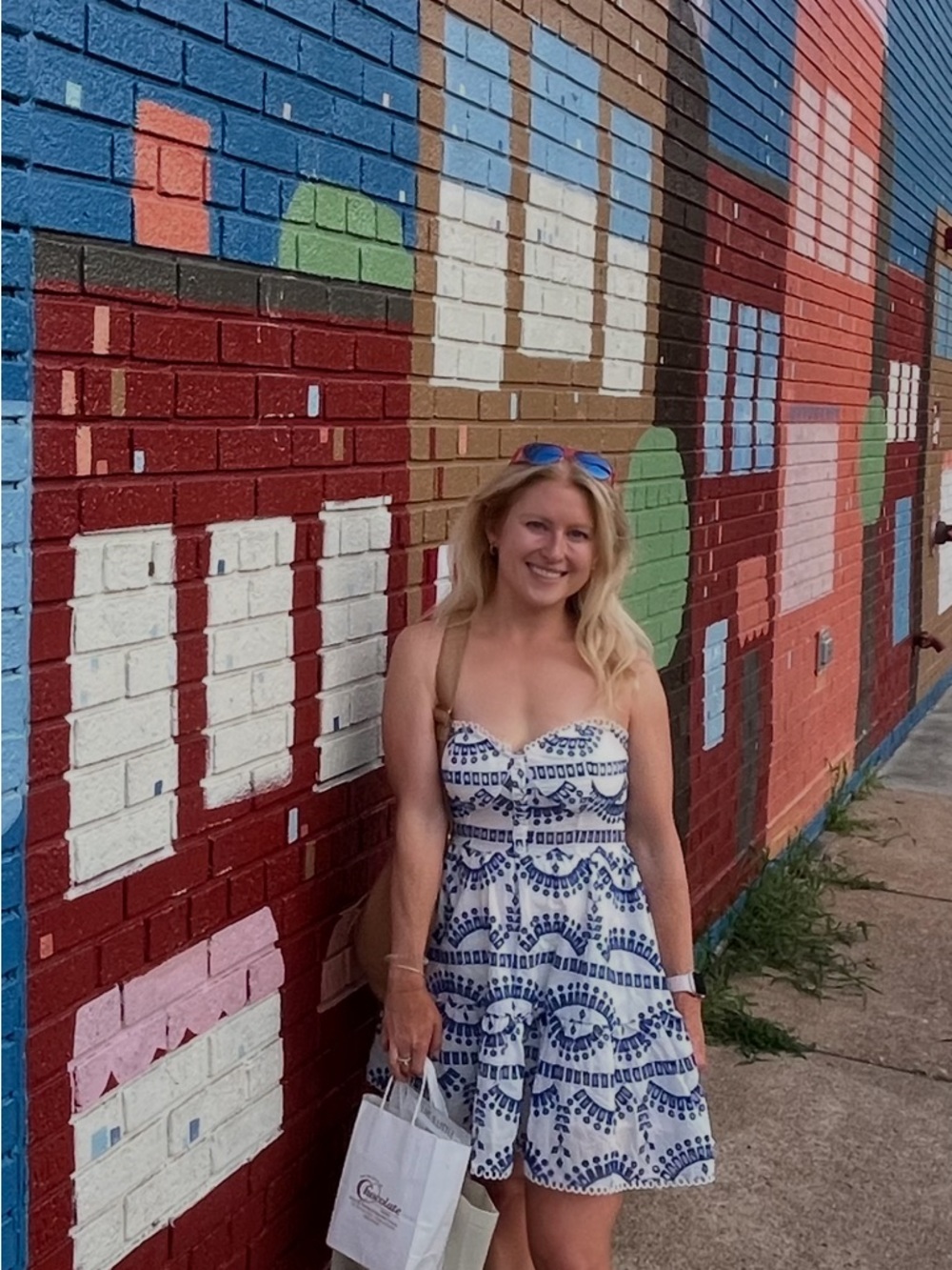 Blue & White Strapless Sundress from Old Town Boutique - Picture 7 of 7